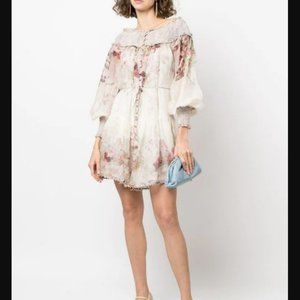 zimmermann DANCER BILLOW MINIDANCER BILLOW MINI floral off shoulder pastel